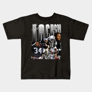 Bo Jackson Bo Knows Signature Vintage Legend Baseball Football Bootleg Rap Graphic Style Kids T-Shirt